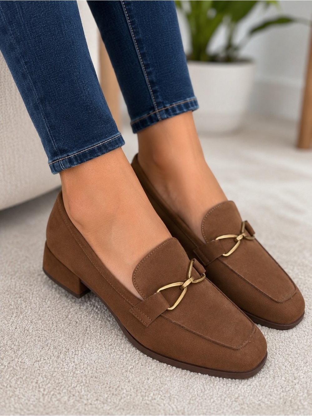 SOLANZ Hazel Brown Loafers Low Heel Comfort Shoes Women’s Size 9M